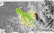 Physical 3D Map of Berat, desaturated