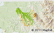 Physical 3D Map of Berat, lighten