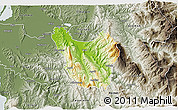 Physical 3D Map of Berat, semi-desaturated