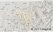 Shaded Relief 3D Map of Berat, semi-desaturated