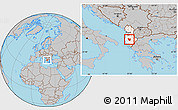 Gray Location Map of Berat, highlighted country