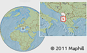 Savanna Style Location Map of Berat, highlighted country, hill shading