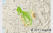 Physical Map of Berat, shaded relief outside