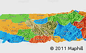 Satellite Panoramic Map of Berat, political outside