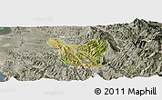 Satellite Panoramic Map of Berat, semi-desaturated