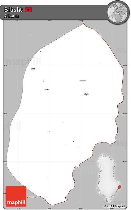 Gray Simple Map of Bilisht