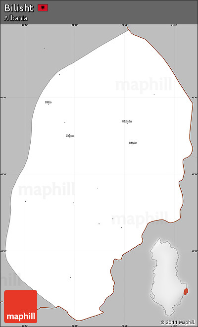 Gray Simple Map of Bilisht