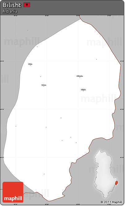 Gray Simple Map of Bilisht