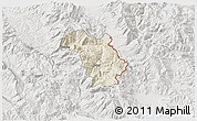 Shaded Relief 3D Map of Bulquizë, lighten, semi-desaturated