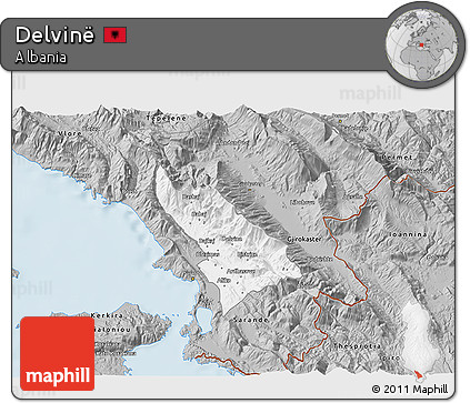 Gray 3D Map of Delvinë
