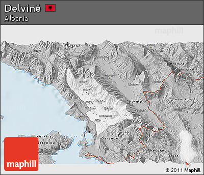 Gray 3D Map of Delvinë