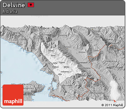 Gray 3D Map of Delvinë