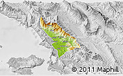 Physical 3D Map of Delvinë, lighten, desaturated