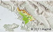 Physical 3D Map of Delvinë, lighten, semi-desaturated