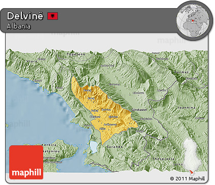 Savanna Style 3D Map of Delvinë