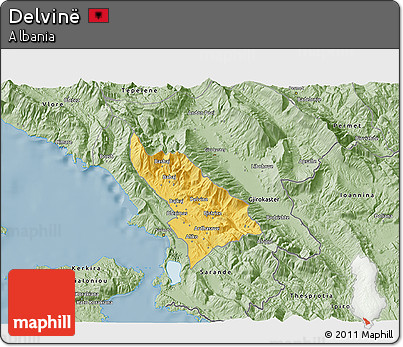 Savanna Style 3D Map of Delvinë