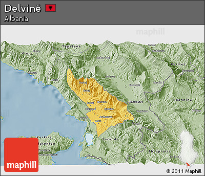 Savanna Style 3D Map of Delvinë