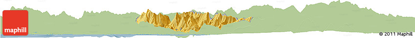 Savanna Style Horizon Map of Delvinë, single color outside