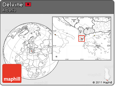 Blank Location Map of Delvinë