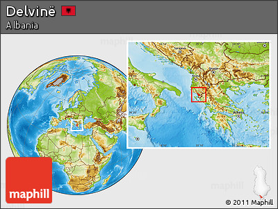 Physical Location Map of Delvinë