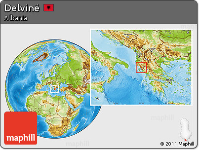 Physical Location Map of Delvinë