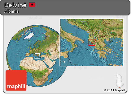 Satellite Location Map of Delvinë