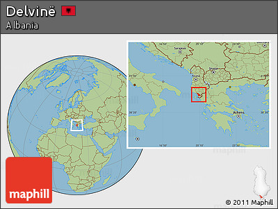 Savanna Style Location Map of Delvinë