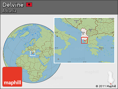 Savanna Style Location Map of Delvinë, highlighted country