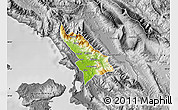 Physical Map of Delvinë, desaturated