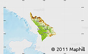 Physical Map of Delvinë, single color outside