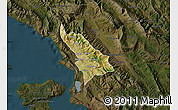 Satellite Map of Delvinë, darken