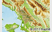 Satellite Map of Delvinë, physical outside