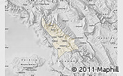 Shaded Relief Map of Delvinë, desaturated