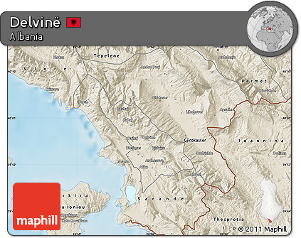 Shaded Relief Map of Delvinë