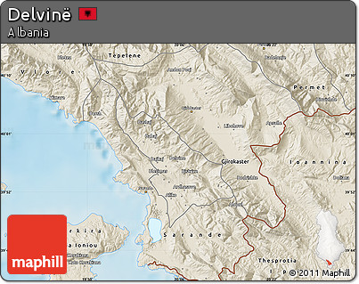 Shaded Relief Map of Delvinë