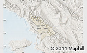Shaded Relief Map of Delvinë, lighten