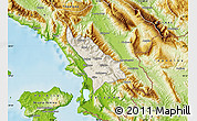 Shaded Relief Map of Delvinë, physical outside