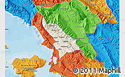 Shaded Relief Map of Delvinë, political outside