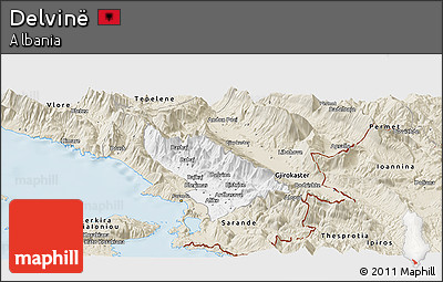Classic Style Panoramic Map of Delvinë