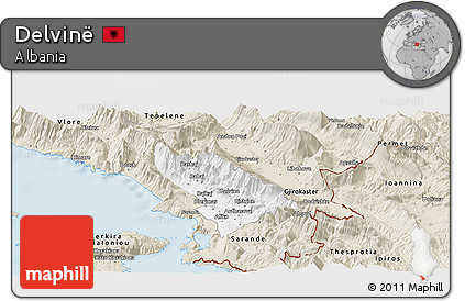 Classic Style Panoramic Map of Delvinë