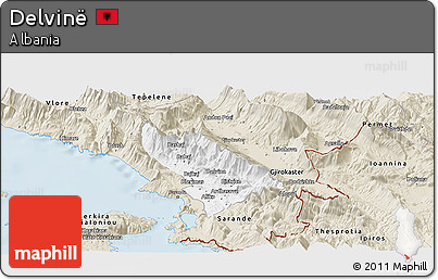 Classic Style Panoramic Map of Delvinë