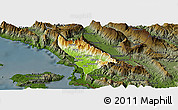 Physical Panoramic Map of Delvinë, darken