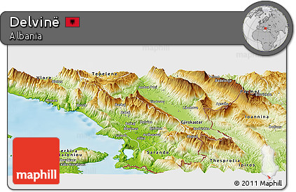 Physical Panoramic Map of Delvinë