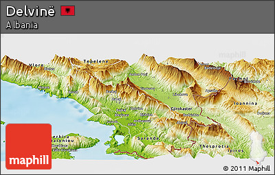 Physical Panoramic Map of Delvinë
