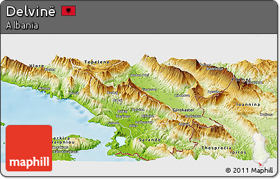 Physical Panoramic Map of Delvinë