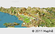 Physical Panoramic Map of Delvinë, satellite outside