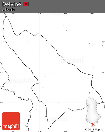 Blank Simple Map of Delvinë, no labels