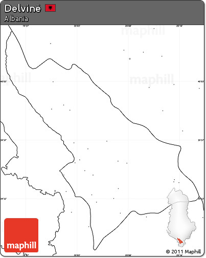 Blank Simple Map of Delvinë, no labels