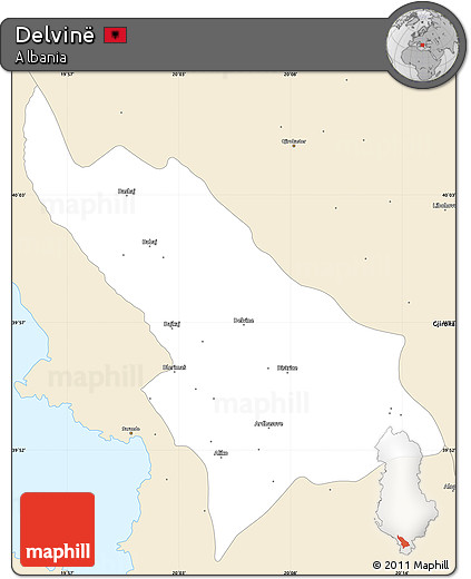 Classic Style Simple Map of Delvinë