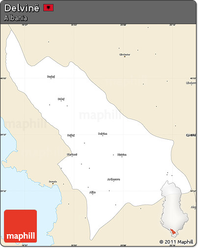 Classic Style Simple Map of Delvinë